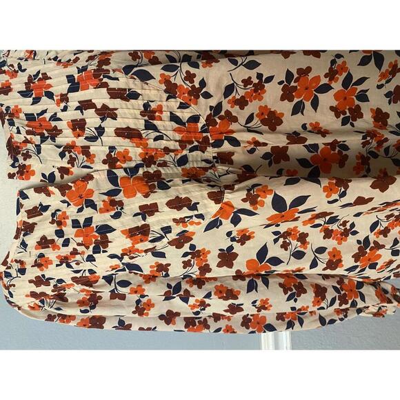 Elizabeth and James Floral Print Bohemian Blouse 100% Cotton Large - Picture 4 of 15